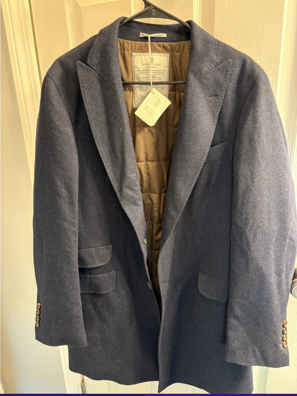 Brunello Cucinelli Wool Blazer Jacket | Quilted Lining Made in Italy